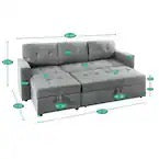 Light Gray Sleeper Couch (Free Shipping)