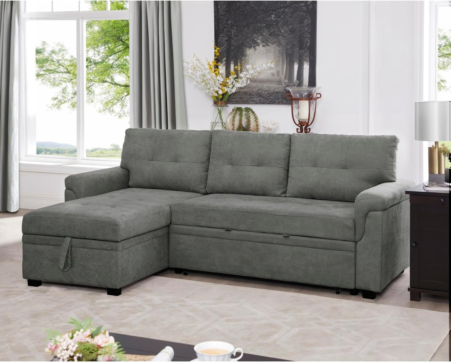 Light Gray Sleeper Couch (Free Shipping)