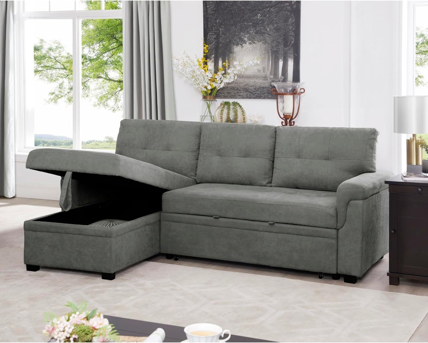 Light Gray Sleeper Couch (Free Shipping)