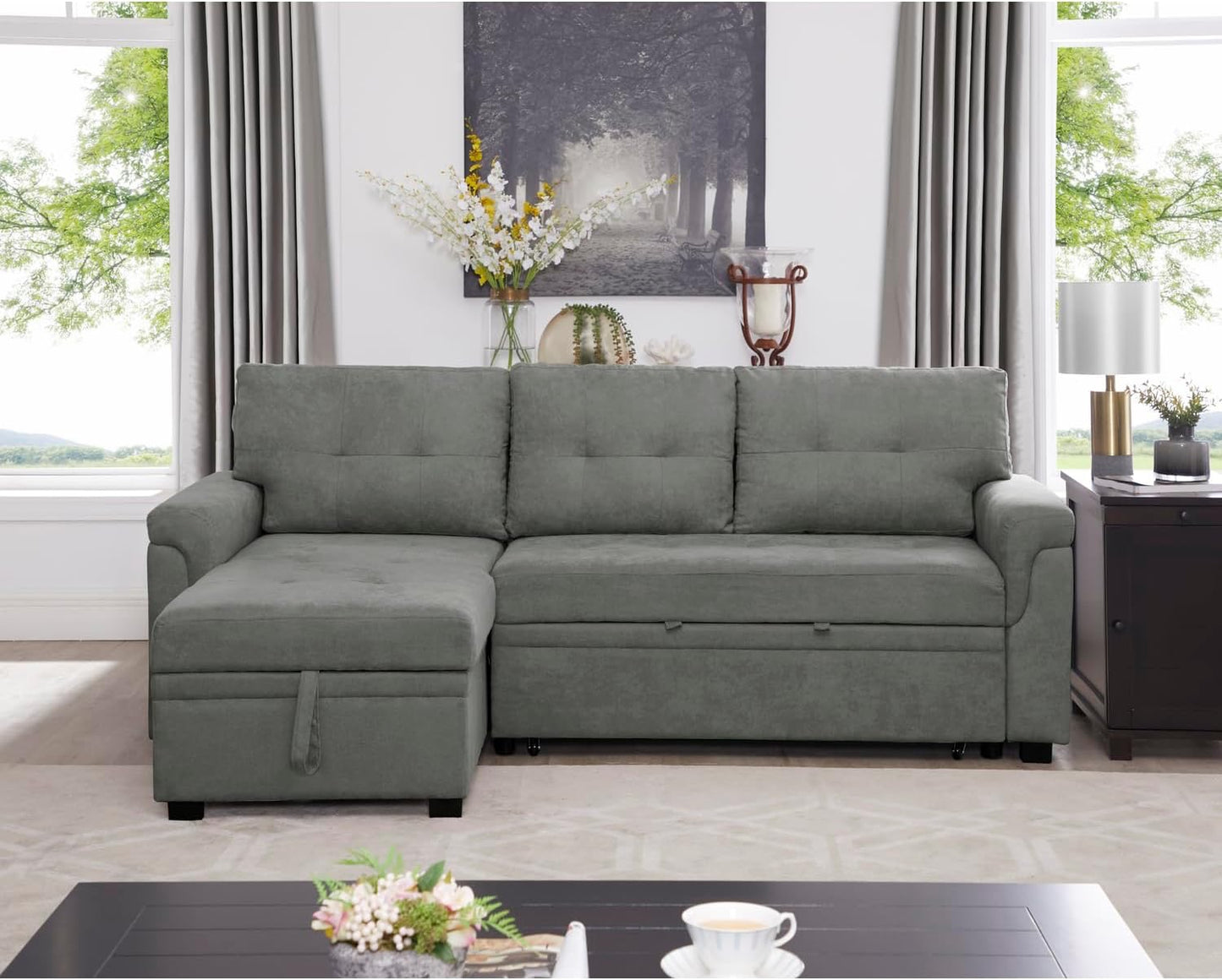 Light Gray Sleeper Couch (Free Shipping)